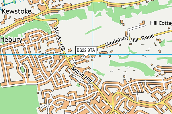 BS22 9TA map - OS VectorMap District (Ordnance Survey)