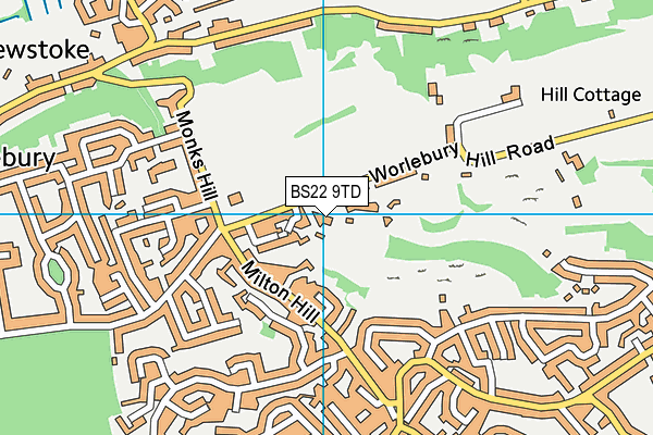 BS22 9TD map - OS VectorMap District (Ordnance Survey)