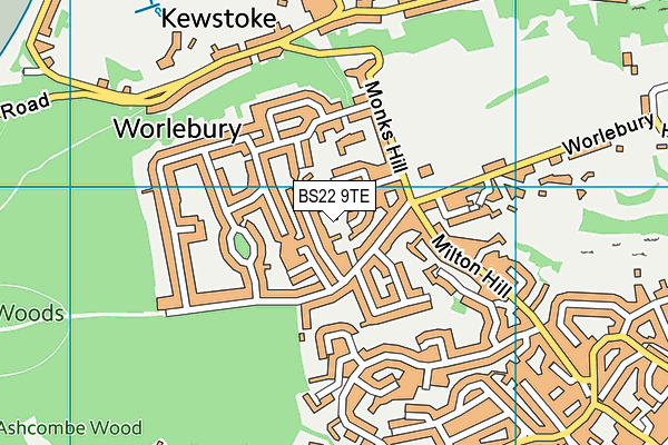 BS22 9TE map - OS VectorMap District (Ordnance Survey)