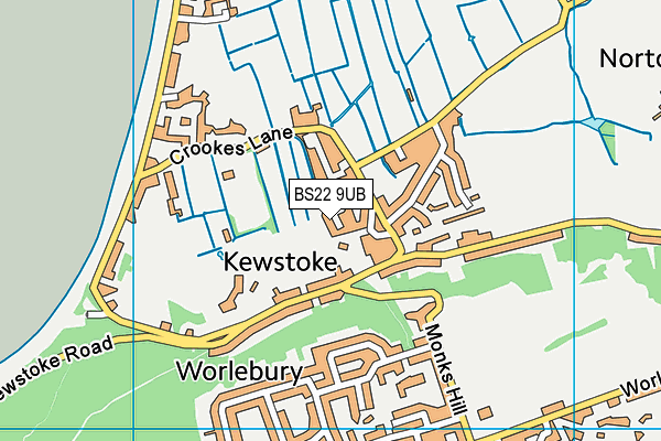 BS22 9UB map - OS VectorMap District (Ordnance Survey)