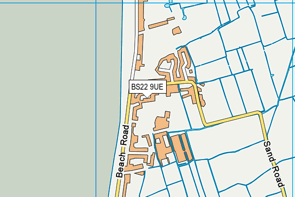BS22 9UE map - OS VectorMap District (Ordnance Survey)