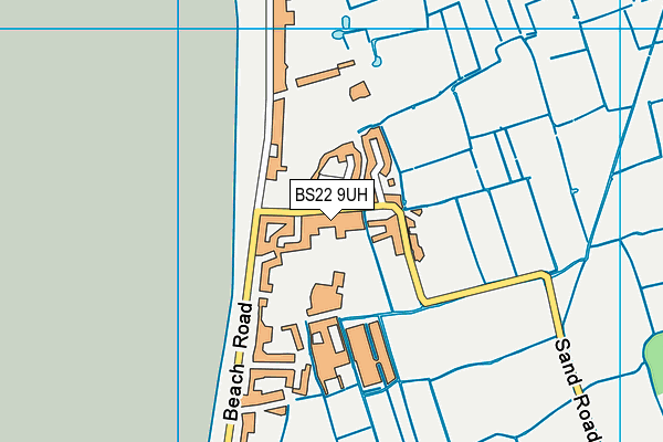 BS22 9UH map - OS VectorMap District (Ordnance Survey)