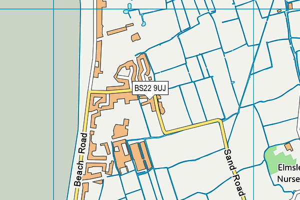 BS22 9UJ map - OS VectorMap District (Ordnance Survey)