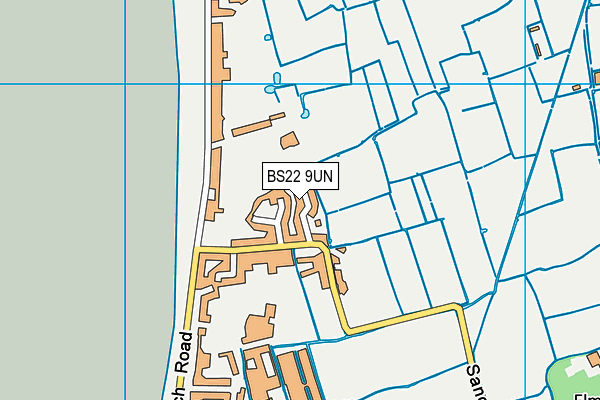 BS22 9UN map - OS VectorMap District (Ordnance Survey)