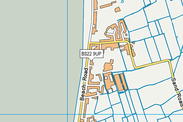 BS22 9UP map - OS VectorMap District (Ordnance Survey)