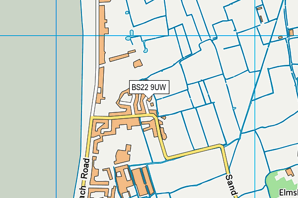 BS22 9UW map - OS VectorMap District (Ordnance Survey)