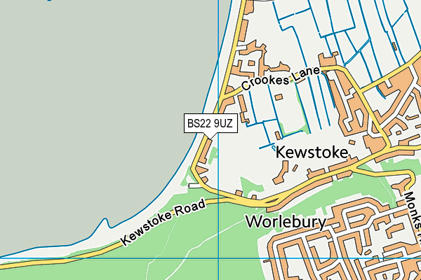 BS22 9UZ map - OS VectorMap District (Ordnance Survey)