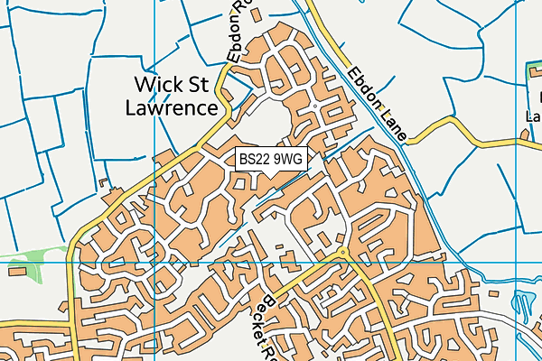 BS22 9WG map - OS VectorMap District (Ordnance Survey)