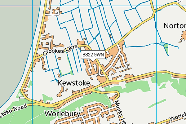 BS22 9WN map - OS VectorMap District (Ordnance Survey)