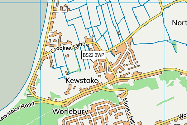 BS22 9WP map - OS VectorMap District (Ordnance Survey)