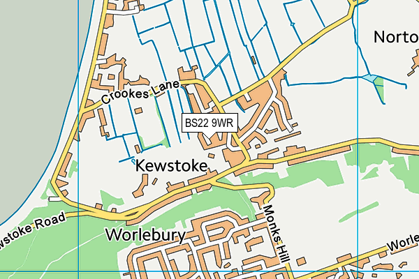 BS22 9WR map - OS VectorMap District (Ordnance Survey)