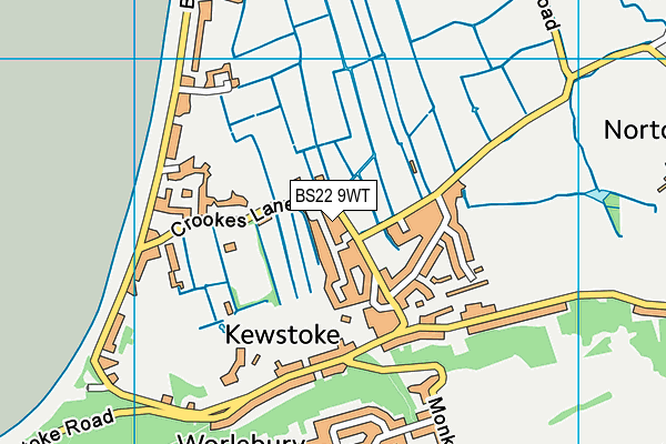 BS22 9WT map - OS VectorMap District (Ordnance Survey)