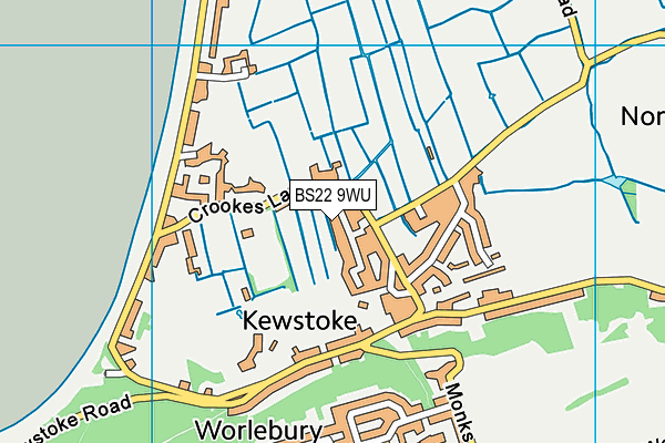 BS22 9WU map - OS VectorMap District (Ordnance Survey)