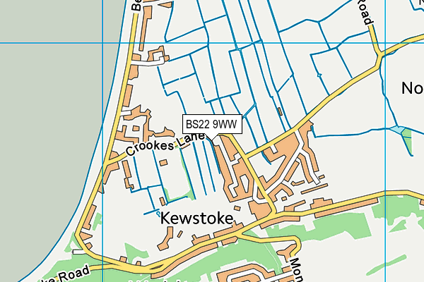 BS22 9WW map - OS VectorMap District (Ordnance Survey)