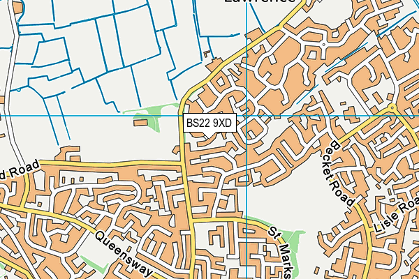 BS22 9XD map - OS VectorMap District (Ordnance Survey)