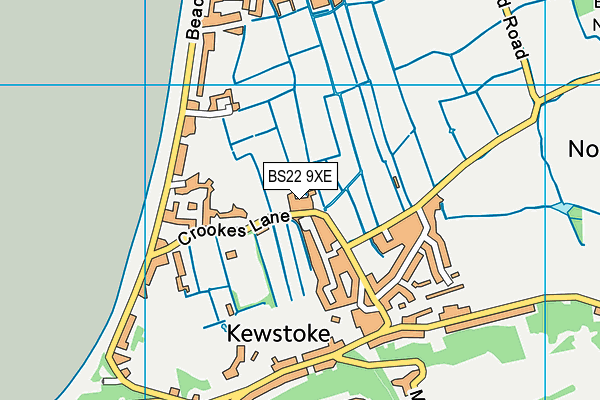 BS22 9XE map - OS VectorMap District (Ordnance Survey)