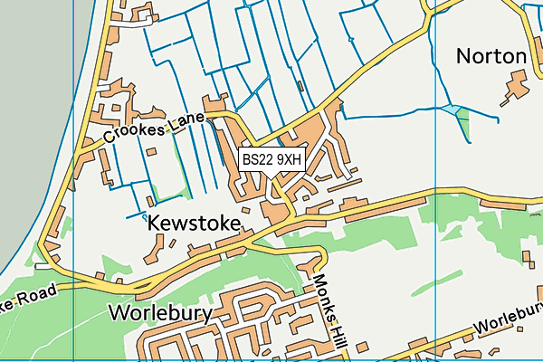 BS22 9XH map - OS VectorMap District (Ordnance Survey)