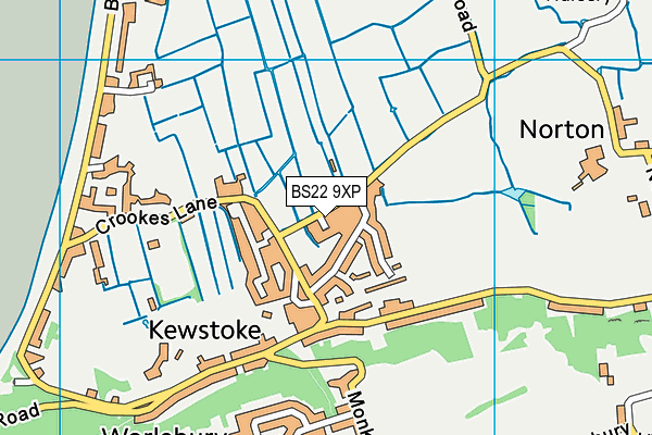 BS22 9XP map - OS VectorMap District (Ordnance Survey)