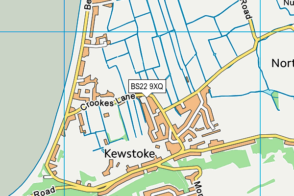 BS22 9XQ map - OS VectorMap District (Ordnance Survey)