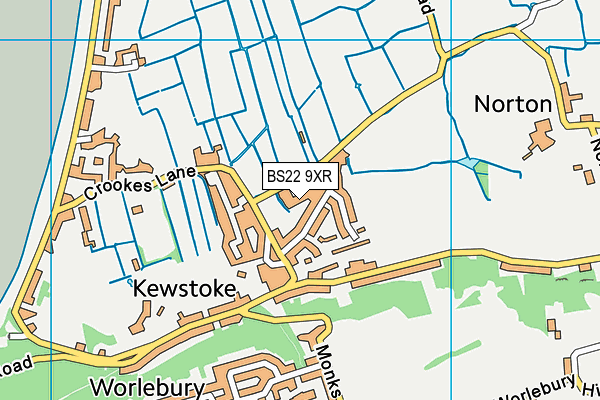 BS22 9XR map - OS VectorMap District (Ordnance Survey)