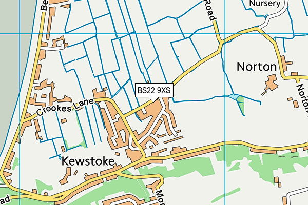 BS22 9XS map - OS VectorMap District (Ordnance Survey)