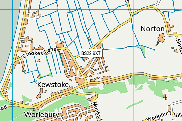 BS22 9XT map - OS VectorMap District (Ordnance Survey)