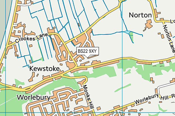 BS22 9XY map - OS VectorMap District (Ordnance Survey)