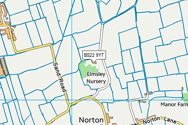 BS22 9YT map - OS VectorMap District (Ordnance Survey)