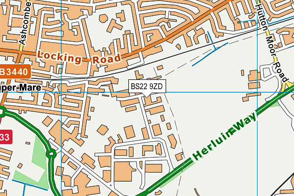 BS22 9ZD map - OS VectorMap District (Ordnance Survey)