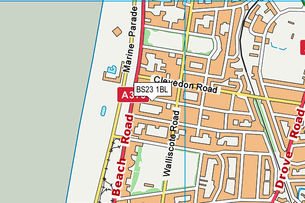 BS23 1BL map - OS VectorMap District (Ordnance Survey)