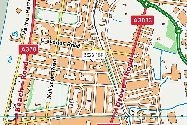 BS23 1BP map - OS VectorMap District (Ordnance Survey)