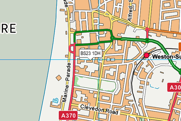 BS23 1DH map - OS VectorMap District (Ordnance Survey)