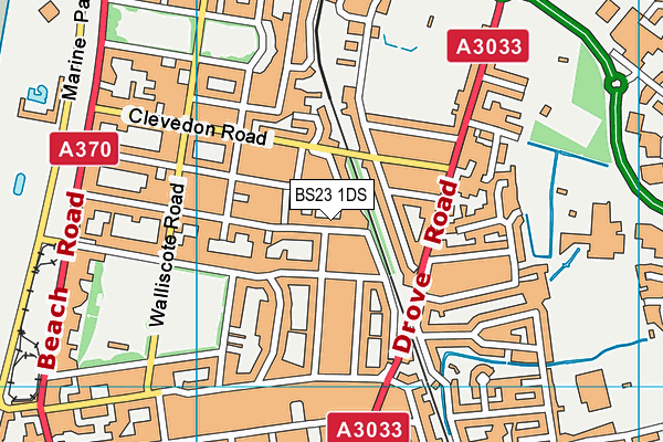 BS23 1DS map - OS VectorMap District (Ordnance Survey)