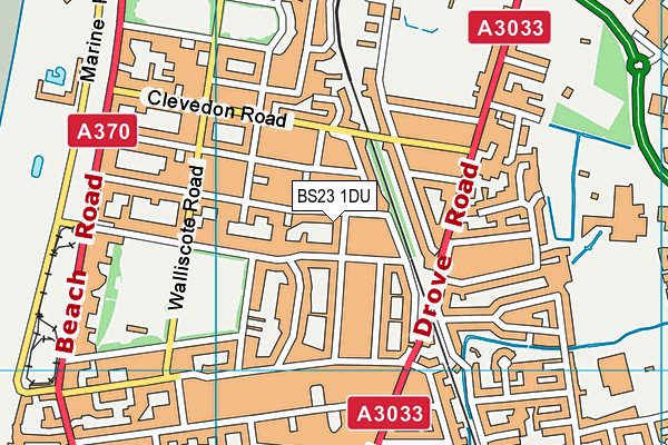 BS23 1DU map - OS VectorMap District (Ordnance Survey)