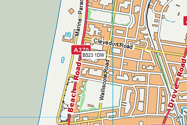 BS23 1DW map - OS VectorMap District (Ordnance Survey)