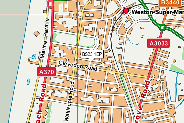 BS23 1EP map - OS VectorMap District (Ordnance Survey)