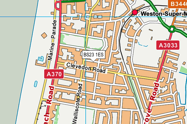 BS23 1ES map - OS VectorMap District (Ordnance Survey)