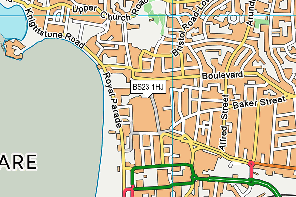 BS23 1HJ map - OS VectorMap District (Ordnance Survey)