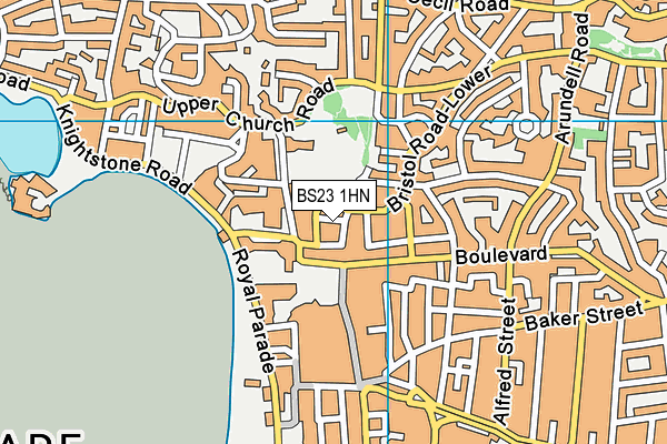 BS23 1HN map - OS VectorMap District (Ordnance Survey)