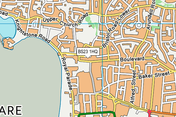 BS23 1HQ map - OS VectorMap District (Ordnance Survey)