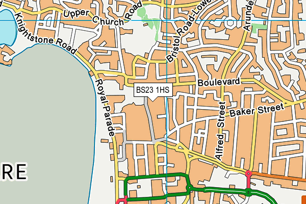 BS23 1HS map - OS VectorMap District (Ordnance Survey)