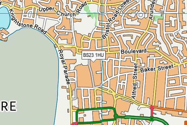 BS23 1HU map - OS VectorMap District (Ordnance Survey)