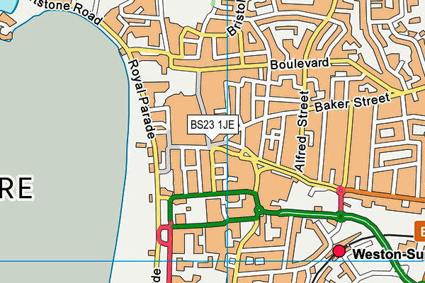 BS23 1JE map - OS VectorMap District (Ordnance Survey)