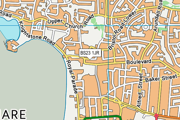 BS23 1JR map - OS VectorMap District (Ordnance Survey)