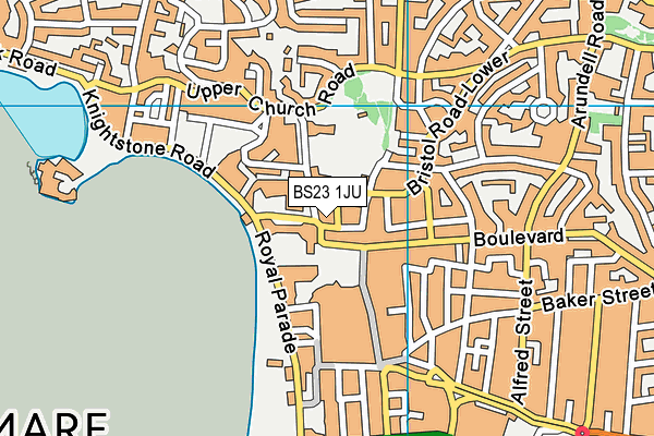 BS23 1JU map - OS VectorMap District (Ordnance Survey)