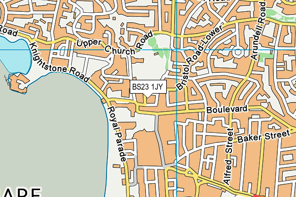 BS23 1JY map - OS VectorMap District (Ordnance Survey)