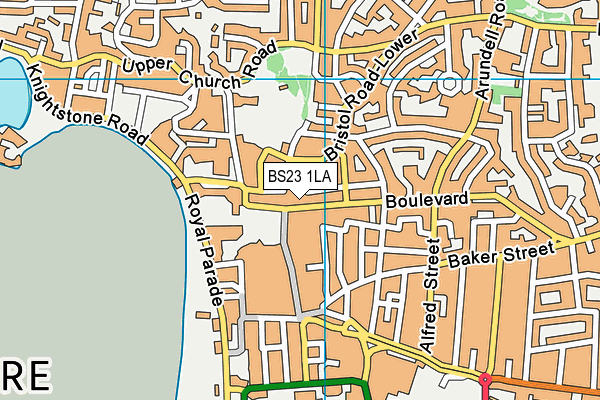 BS23 1LA map - OS VectorMap District (Ordnance Survey)