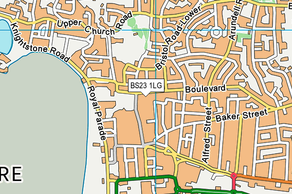 BS23 1LG map - OS VectorMap District (Ordnance Survey)