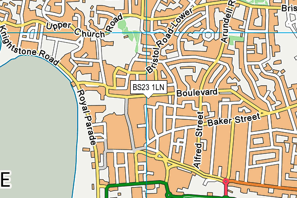 BS23 1LN map - OS VectorMap District (Ordnance Survey)