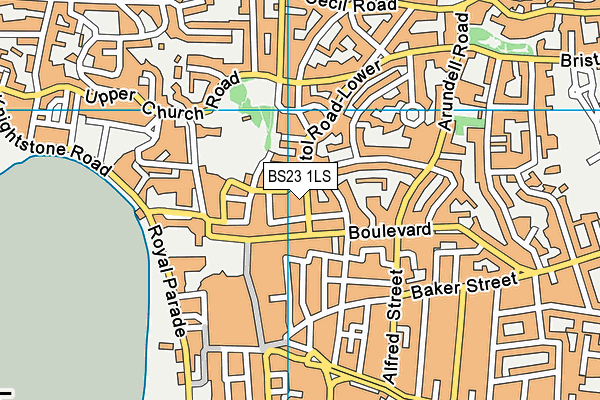 BS23 1LS map - OS VectorMap District (Ordnance Survey)